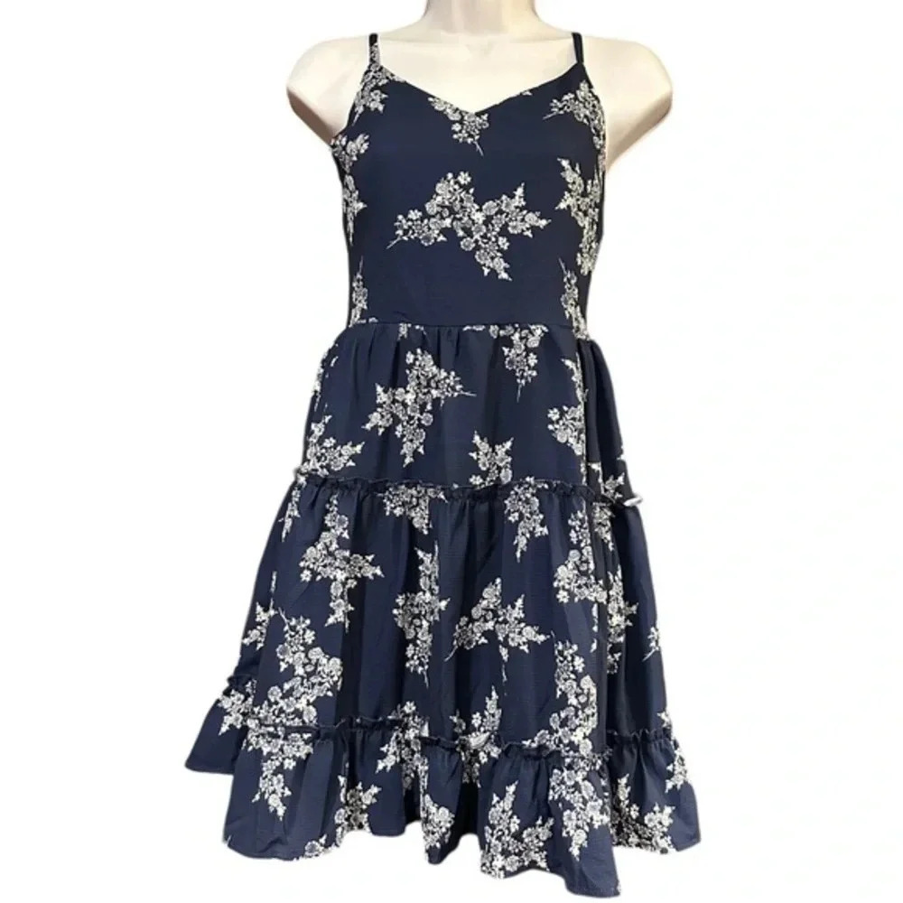 NWT Fancyinn Blue and White Dress - Size Small, Adjustable Straps